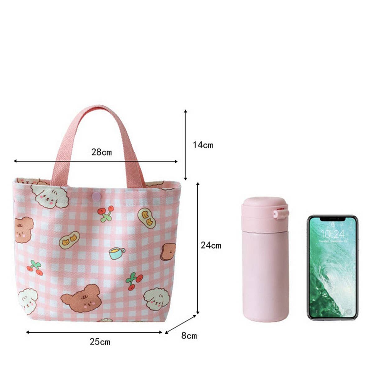 Cute Printed Lunch Tote Bag for Girls, Small_CWAB5662
