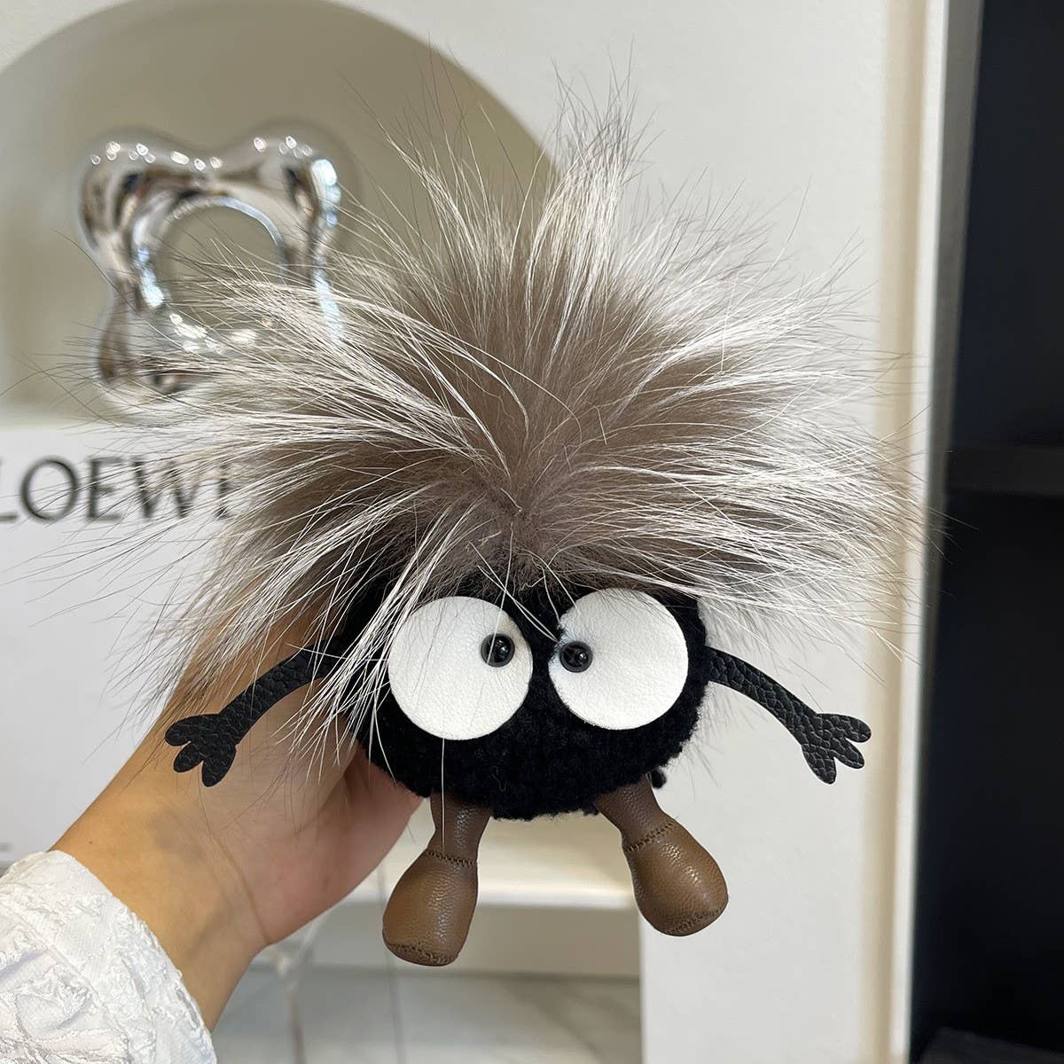 CUTE WOOL BRIQUETTES CAR KEYCHAIN BAG PENDANT