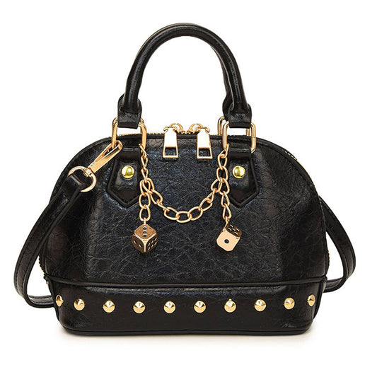 Fashionable riveted single-shoulder bag