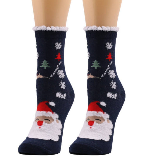 CWMS02687_CHRISTMAS WOMEN KNEE HIGH HOLIDAY SOCKS