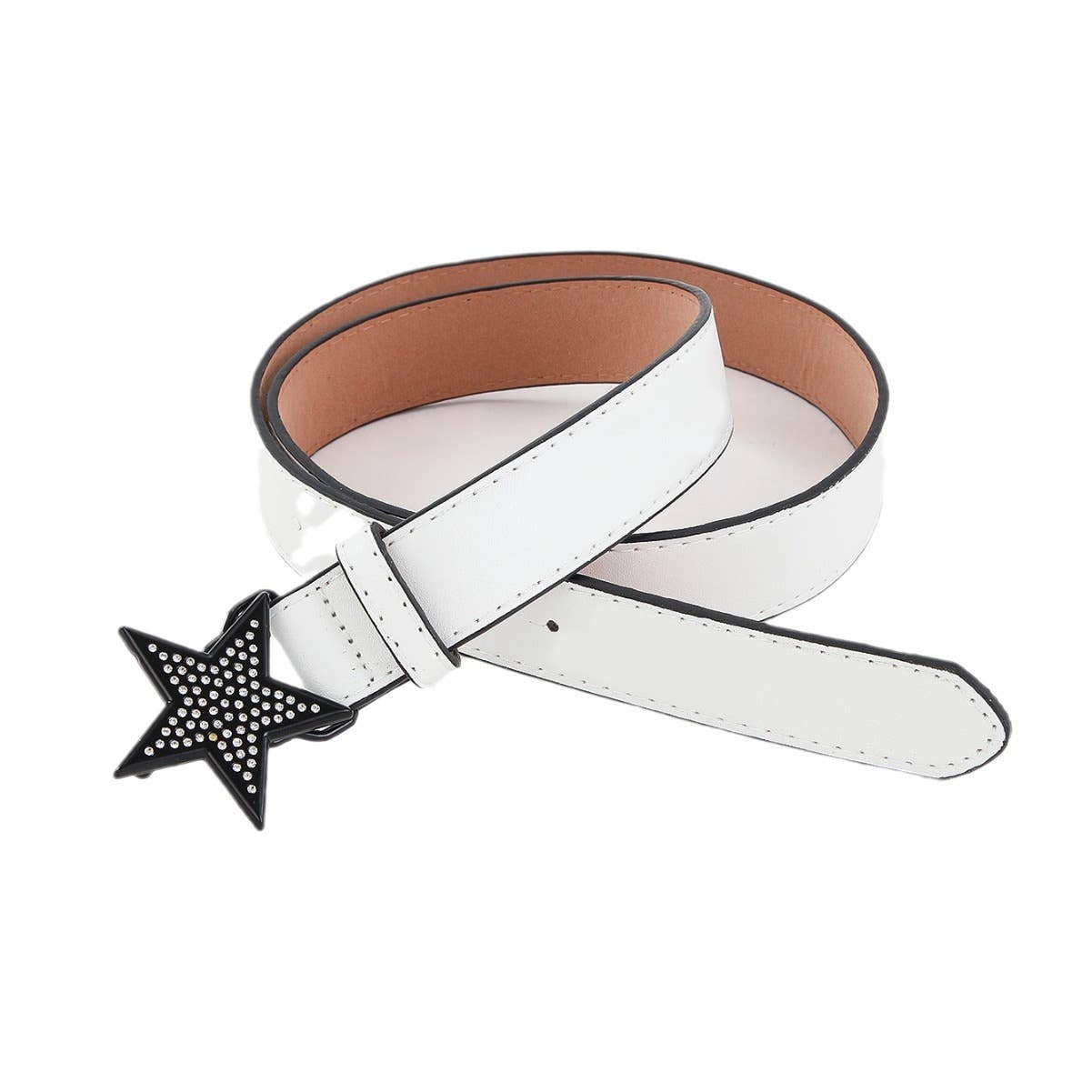 Simple and versatile star-buttoned trendy belt