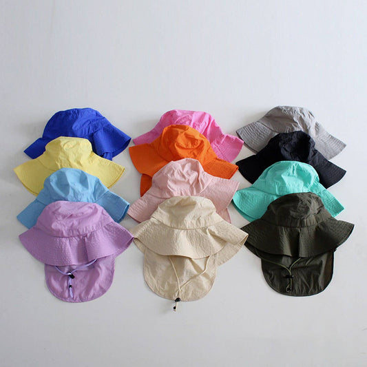 CHILDREN'S CANDY COLOR THIN SHAWL BUCKET HAT_CWAH2862