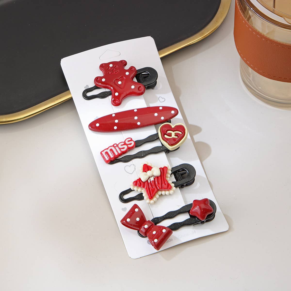 Five sets of cartoon children's hairpins