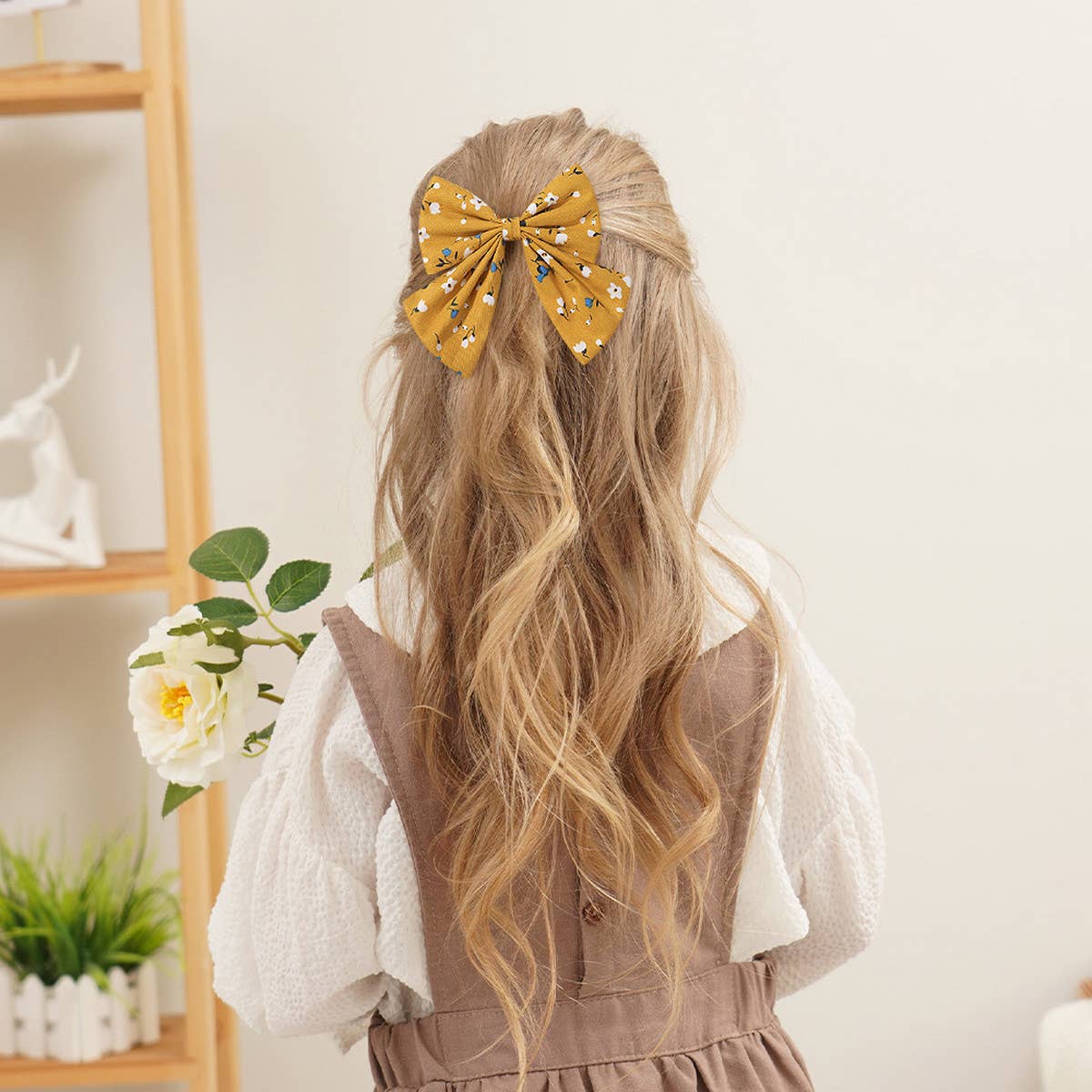 CHILDREN'S SIMPLE FLORAL BOW HAIRPIN
