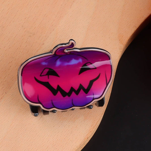 PUMPKINS, GHOSTS, HAUNTED HOUSE HALLOWEEN HAIR CLAW CLIPS