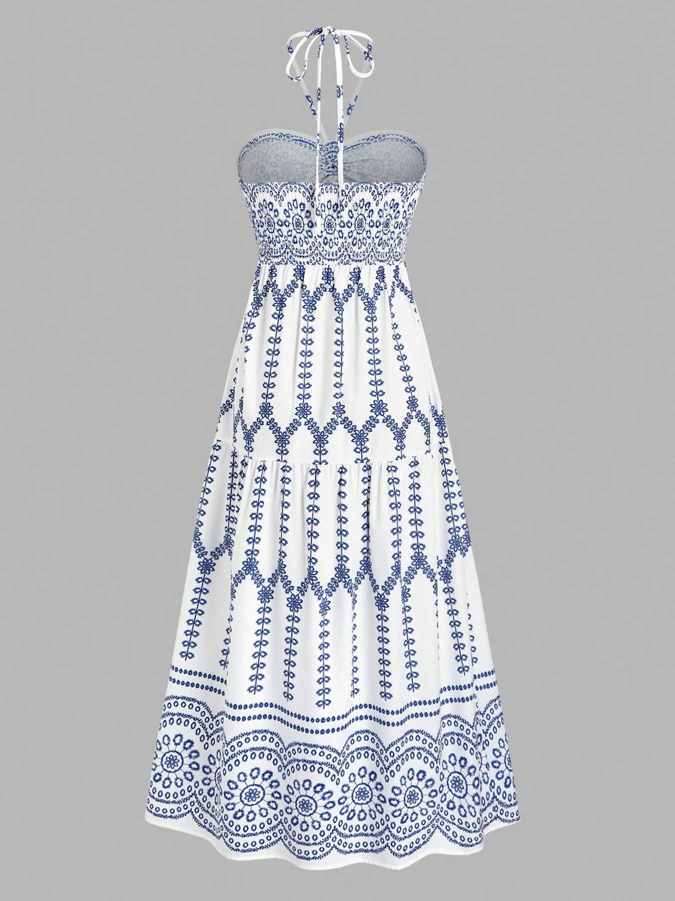 Fashion slit sexy print lace-up strapless dress