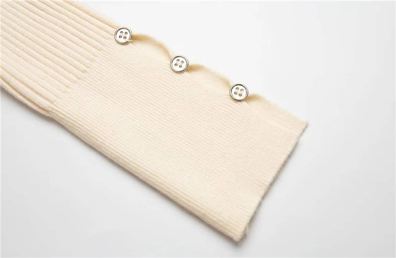 V-NECK SLIM-FIT SPLIT JUMPER KNIT BASE