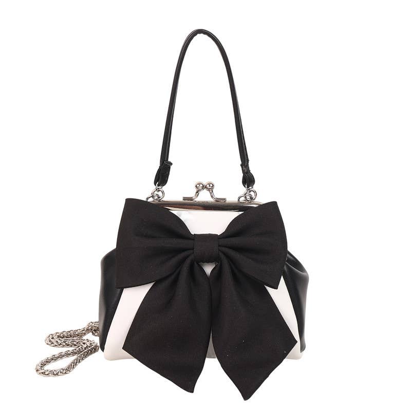 Bow tie stylish versatile clip-on crossbody bag
