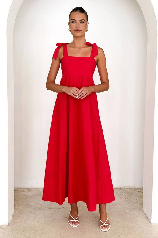 CWDMD5179_SOLID COLOR STRAPLESS TIE WAIST MAXI DRESS