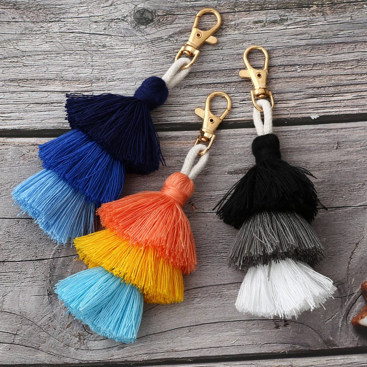Bohemian Handmade Multi-Layer Tassel Keychain_CWAB5022