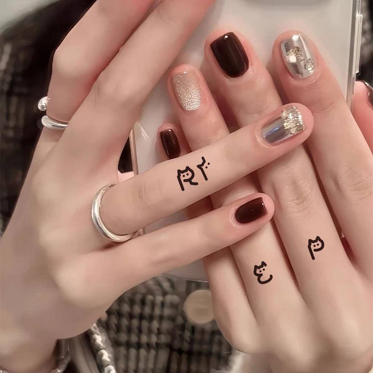 Couple Cat Letter Tattoos ? Waterproof & Lasting