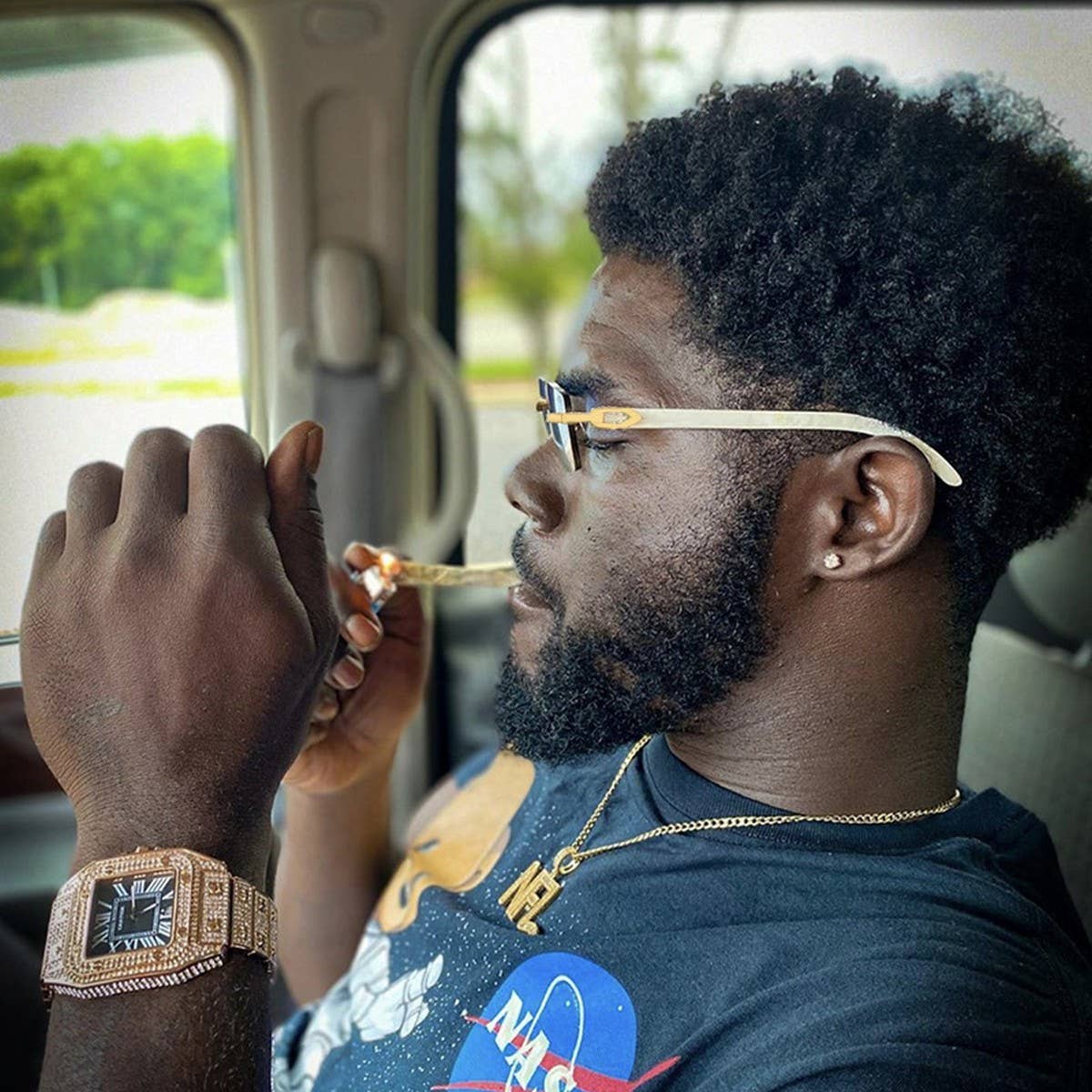 OCEAN FLAKE DIAMOND CUT FRAMELESS SUNGLASSES_CWASG0589