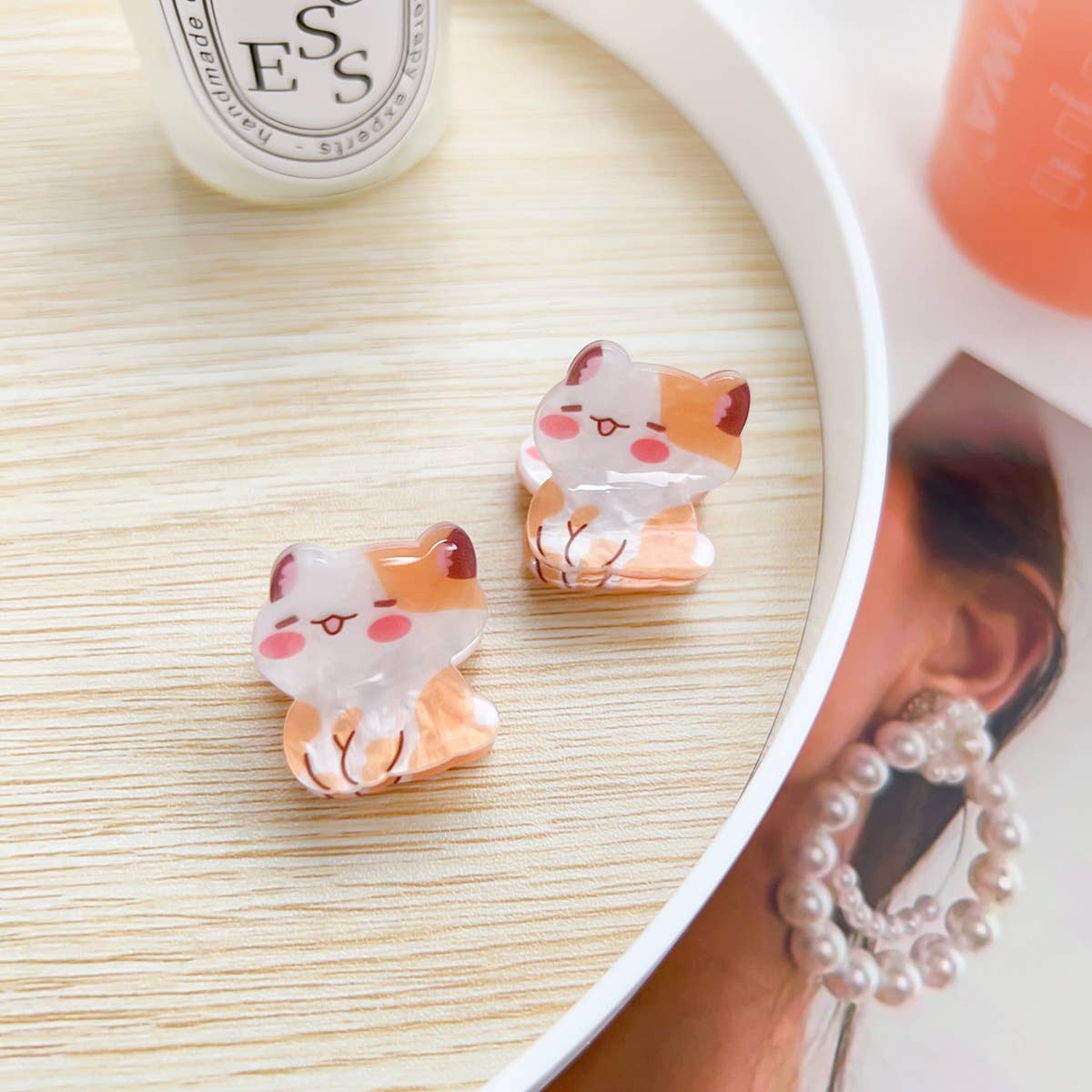 Q-version acrylic animal children's hair clips