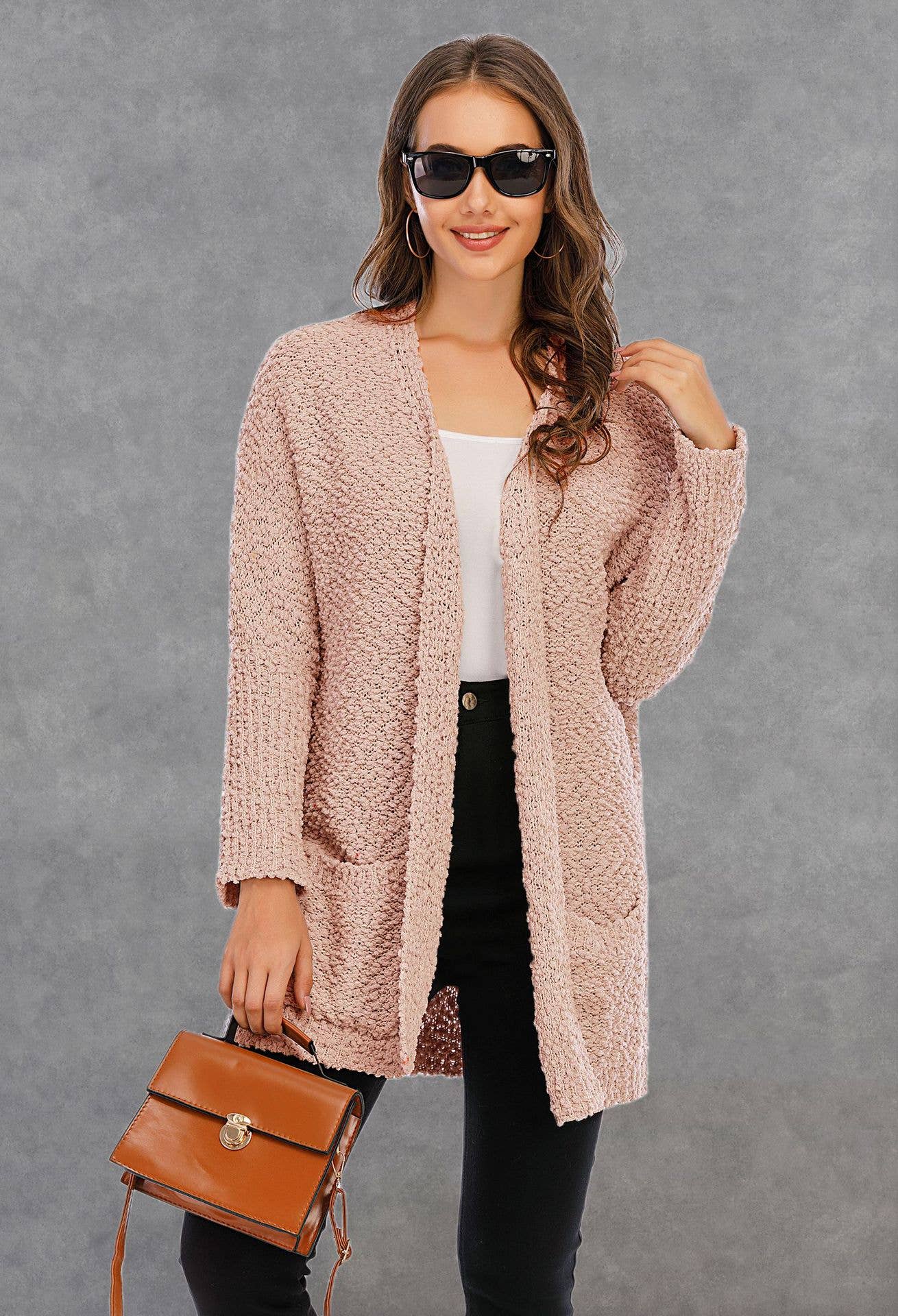 CWOSWL1044_Long Sleeve Open Front Long Cardigan Sweater