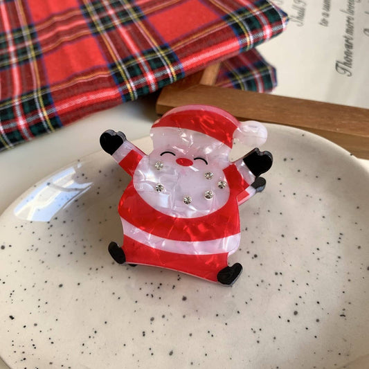 CWAHA07714_CHRISTMAS SANTA PENGUIN RHINESTONE HAIR CLIP