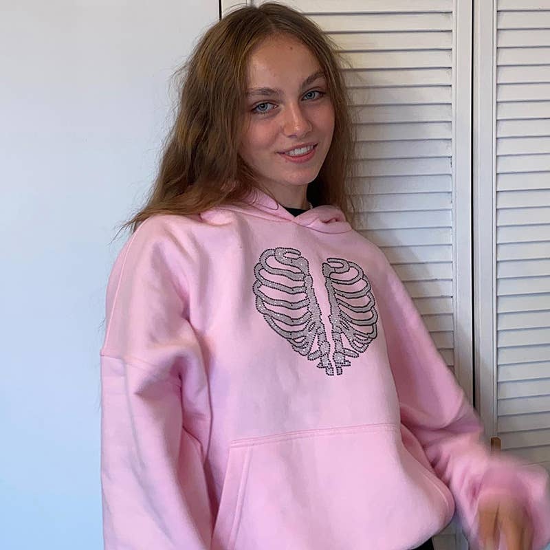 HOODED LONG SLEEVE POCKET LOOSE HOODIE COAT