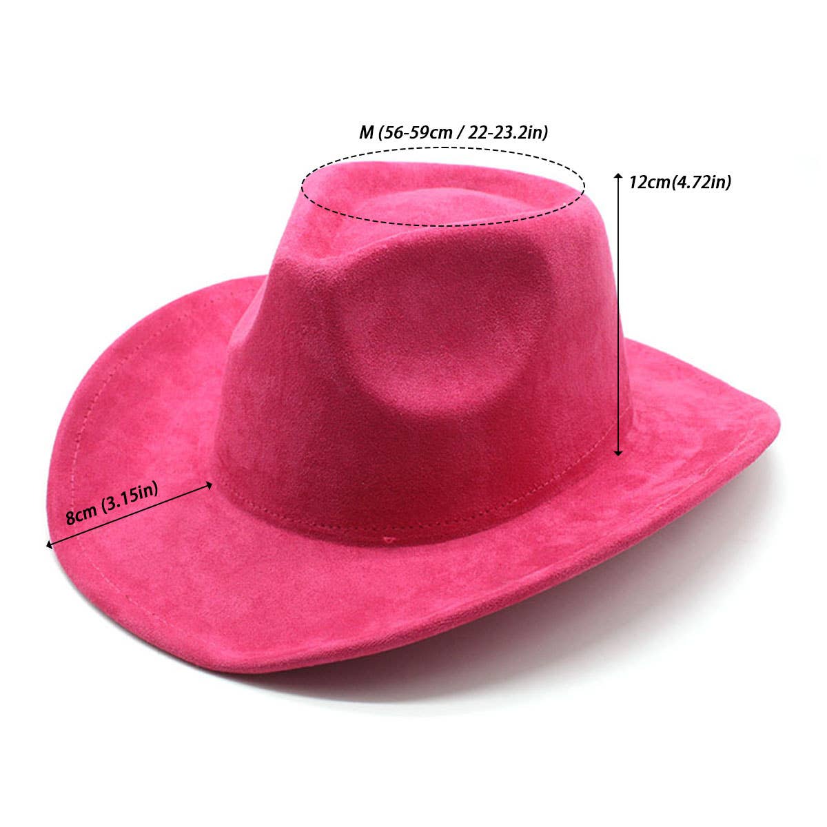 Unisex Suede Wide Brim Fedora Vintage Cowboy Hat_CWAH0824