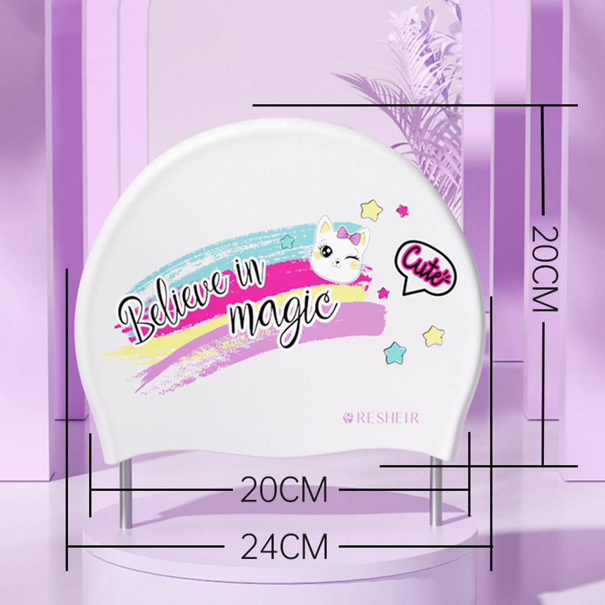 Womens Silicone Swim Cap Long Hair Waterproof