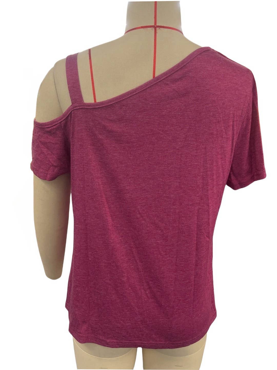 Asymmetrical off-the-shoulder single-button Top