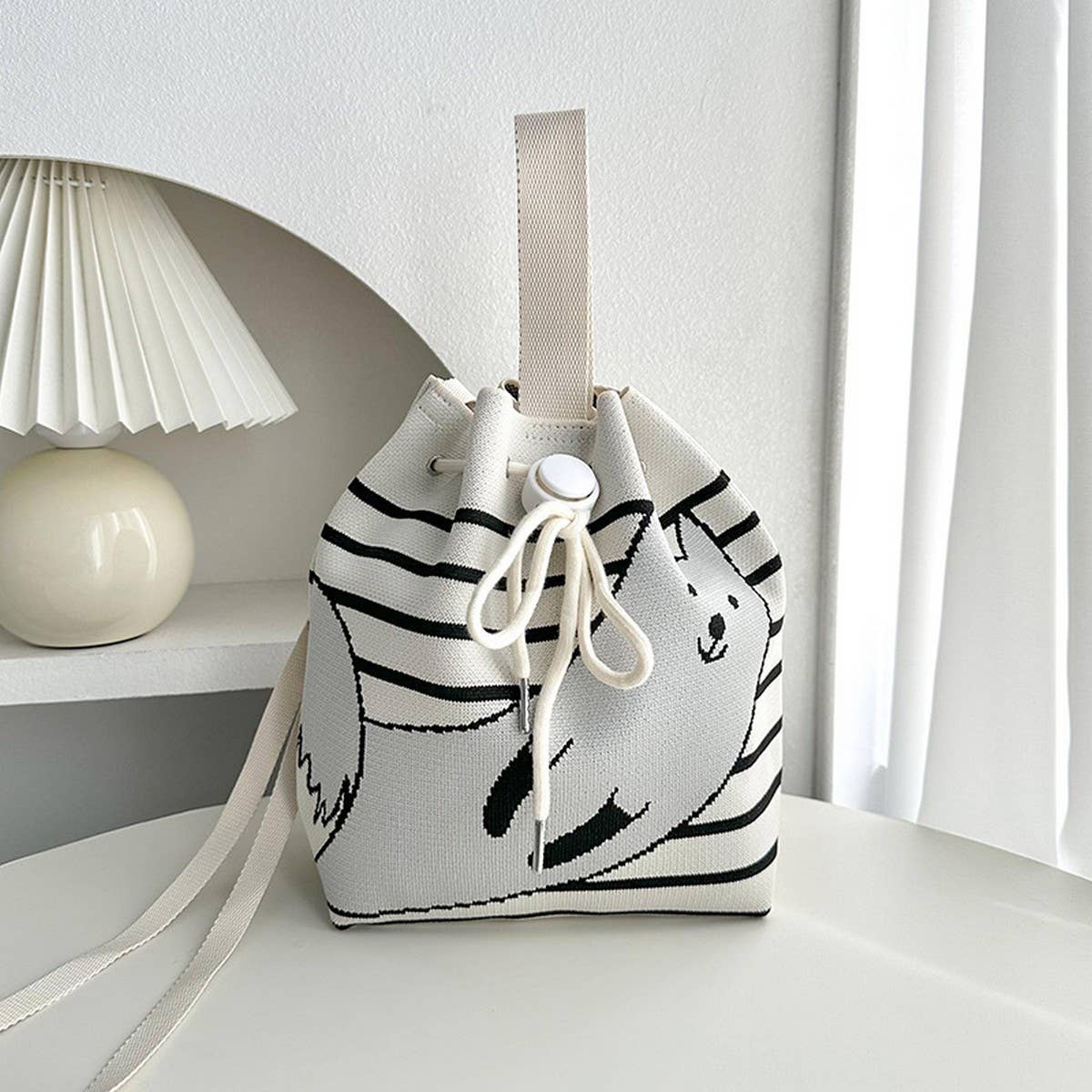 VERSATILE CASUAL DRAWSTRING TOTE CROSSBODY BAG_CWAB3069