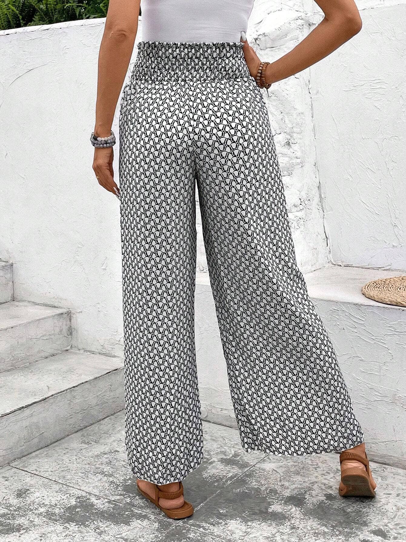 Floral side slit wide leg culottes