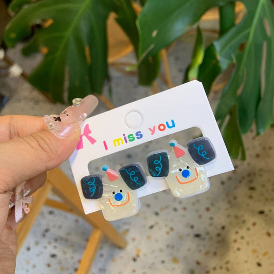 CWAHA4457_GIRL PUPPY BEAR CUTE CARTOON HAIRPIN