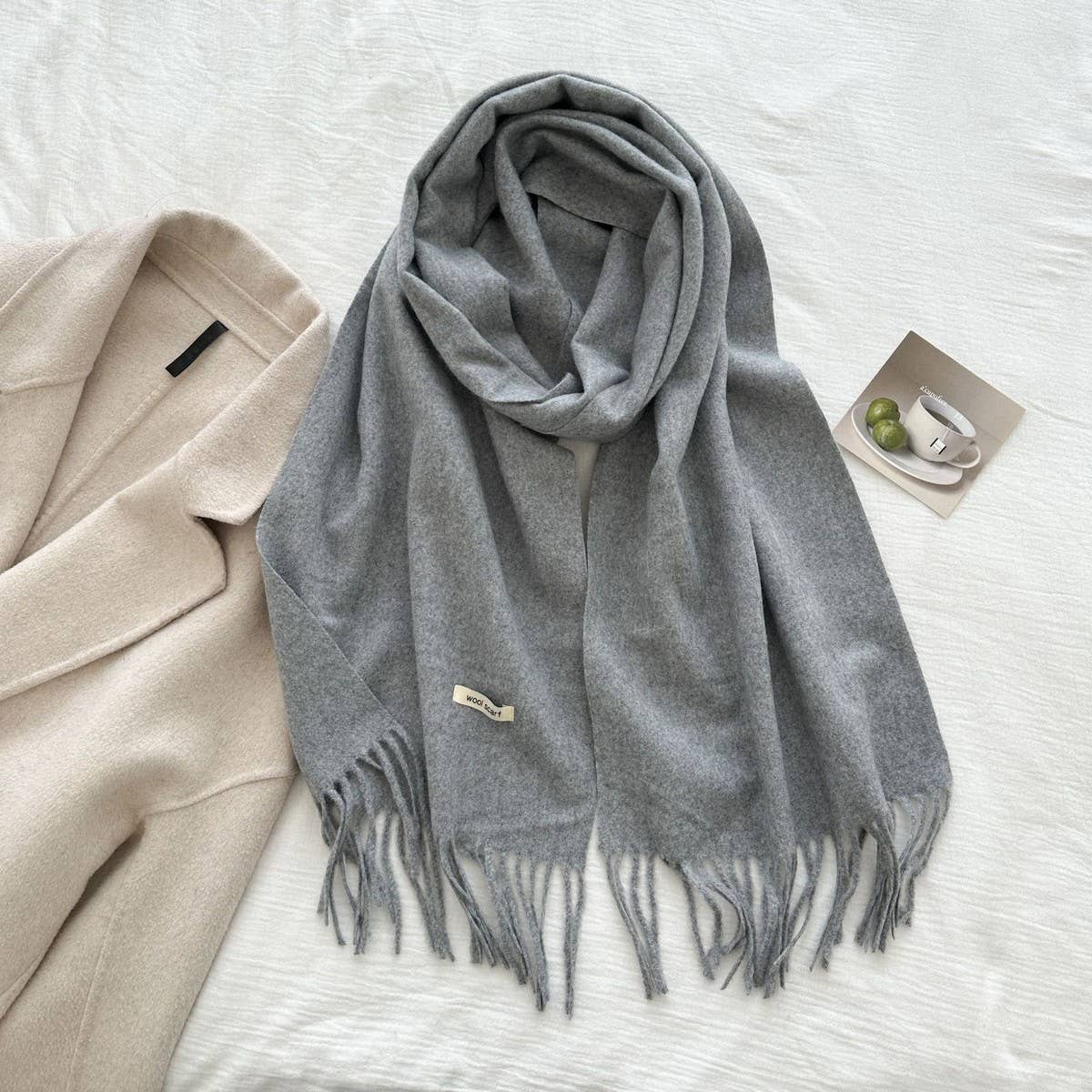 CWASC03137_SOLID WOOL WIDE SCARF WITH TASSELS FOR WOMEN MEN