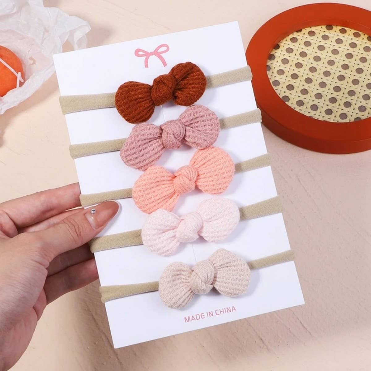 Waffle Bow Baby Headband Set ? Solid Colors