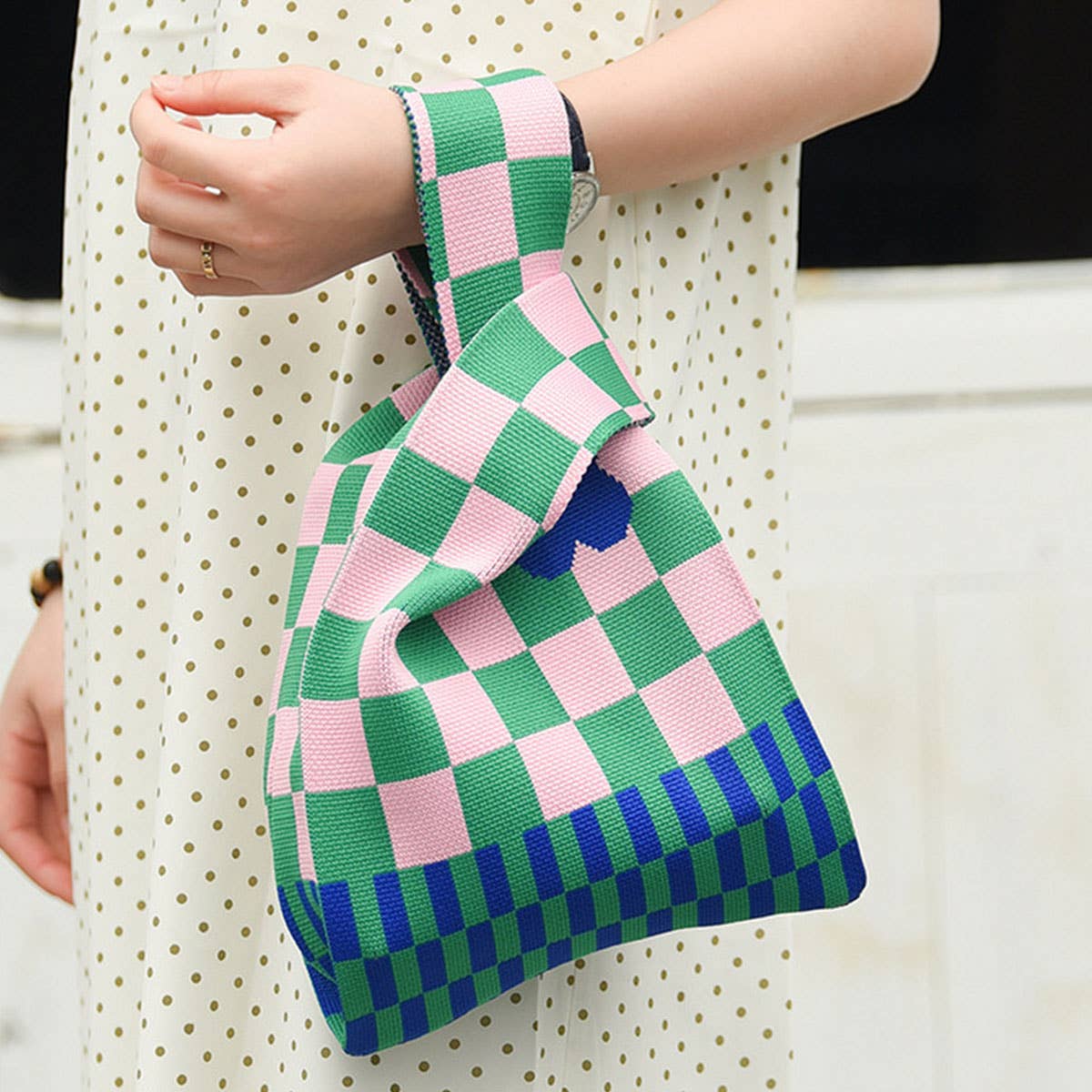 SMILING FACE PATTERN CROCHET HOBO HANDBAG PURSE_CWAB0883