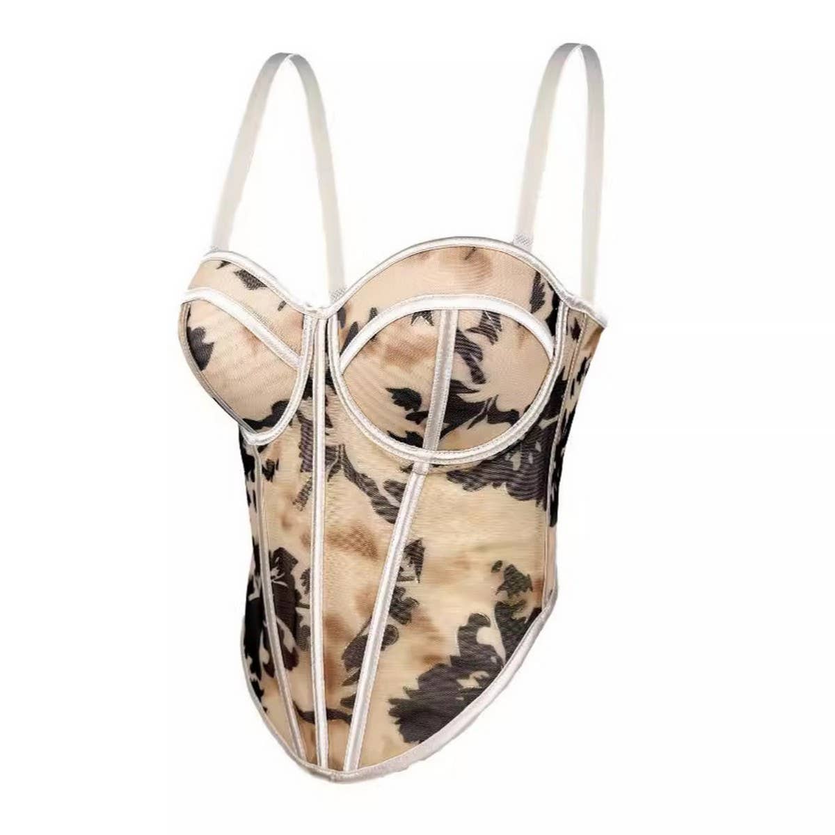 CAMOUFLAGE PRINT SEXY INNER HERRINGBONE BRA_CWMM4137