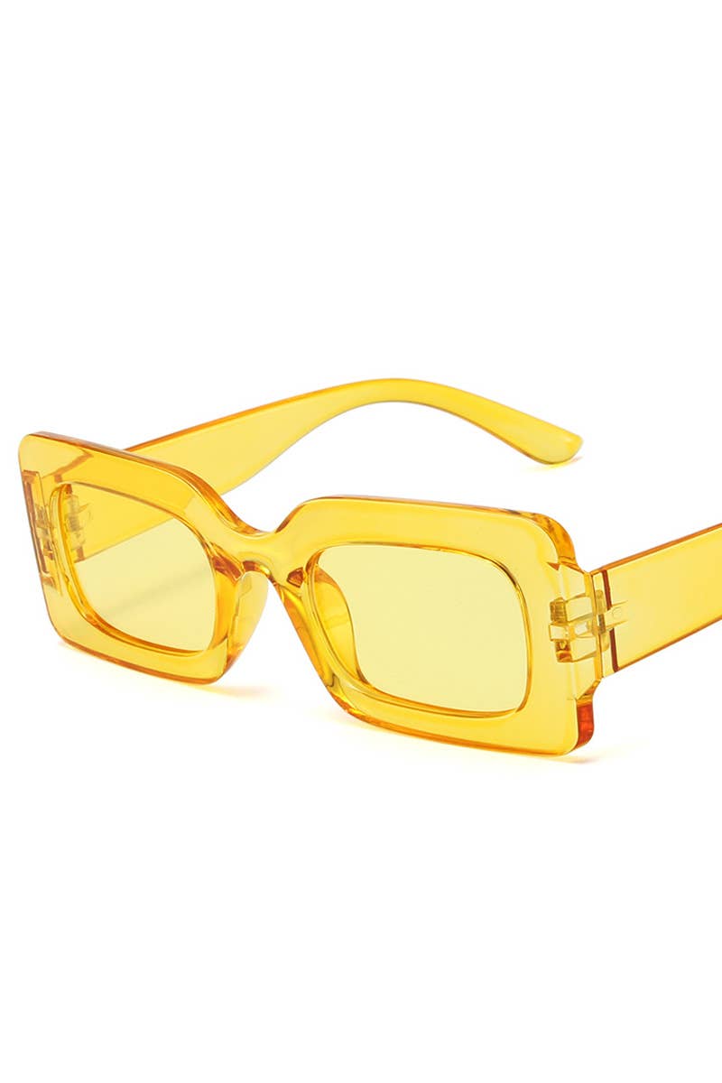 Trendy Small Square Jelly Sunglasses, Retro Style