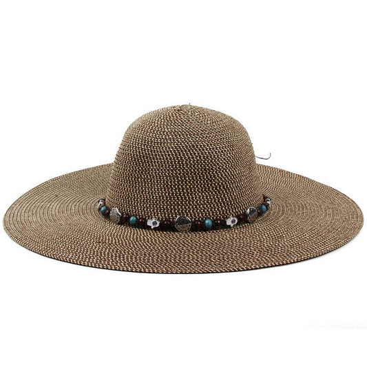 OUTDOOR LEISURE SUN PROTECTION DOME STRAW HAT_CWAH1205