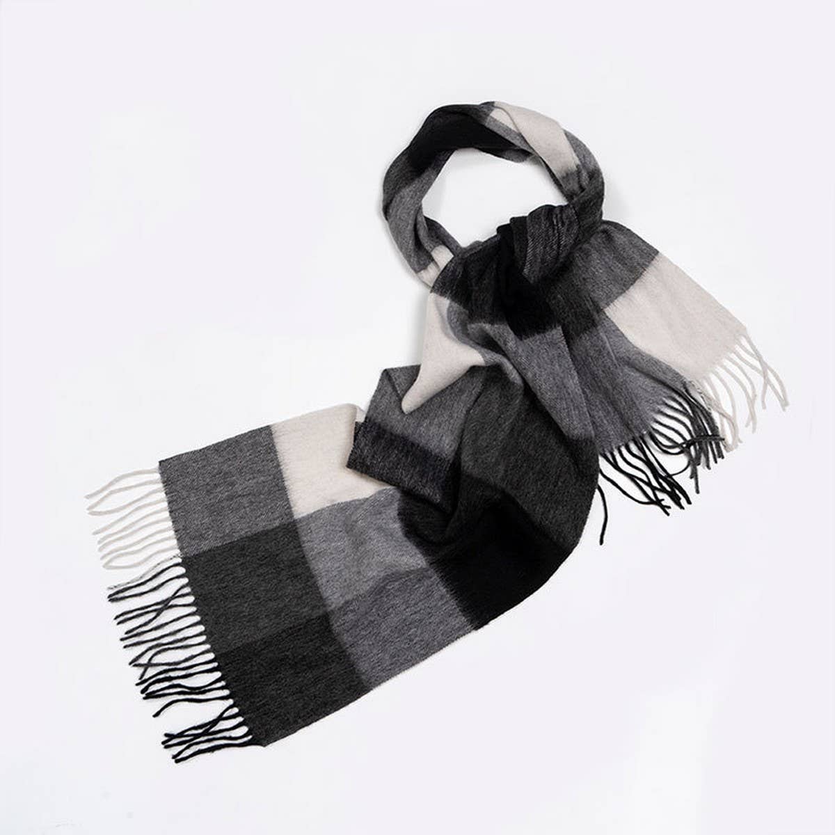 100% Wool Plaid Scarf - Unisex Warm Winter Wrap_CWASC2346