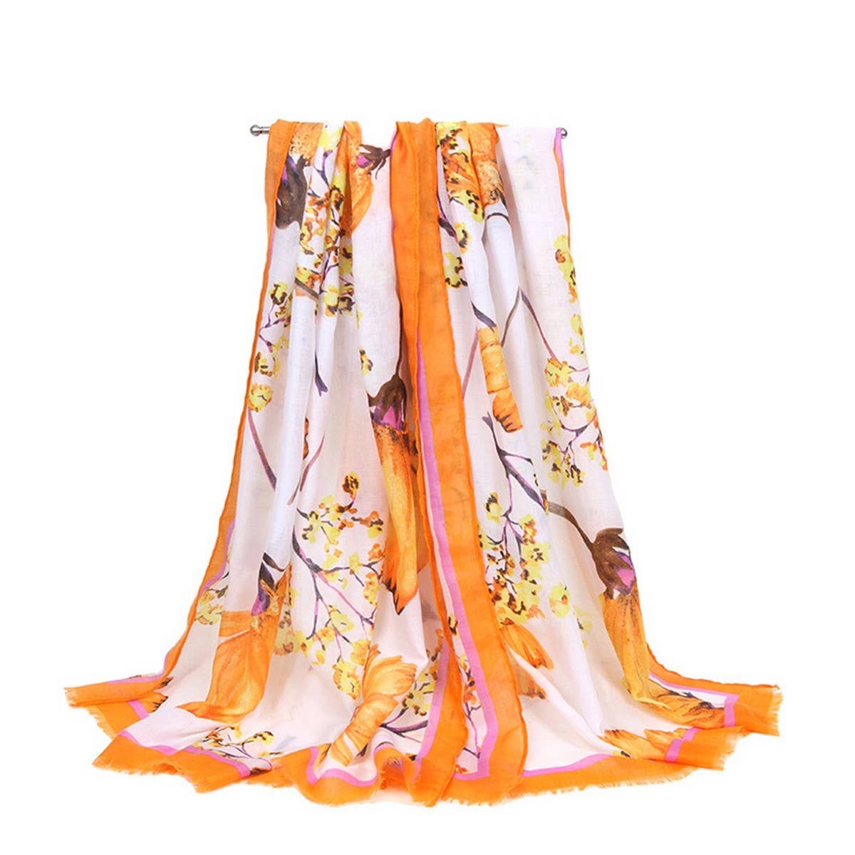 Satin Gold-Trimmed Scarf for Women ? Shawl