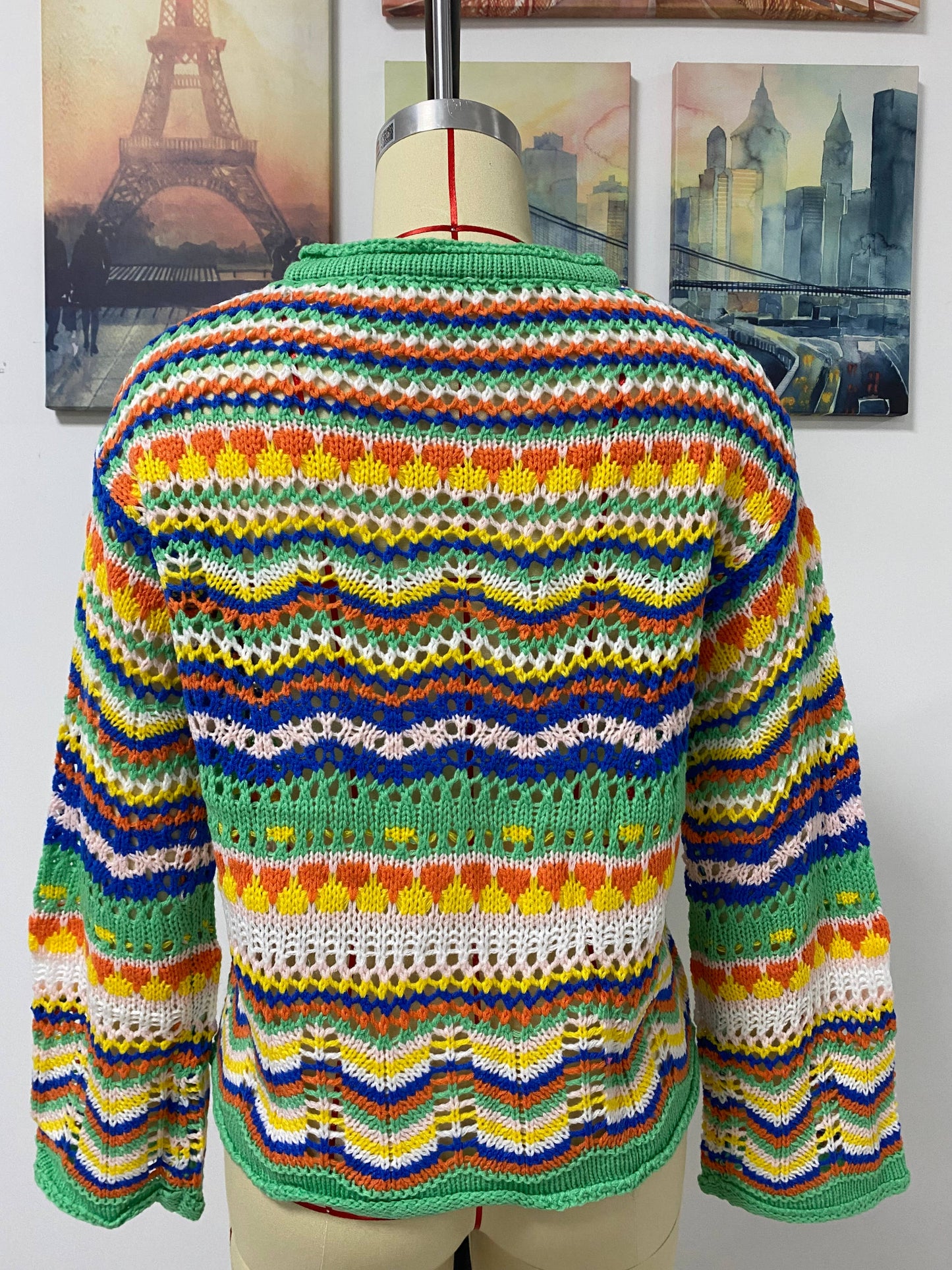 STRIPED SWEATER LOOSE RAINBOW KNITWEAR