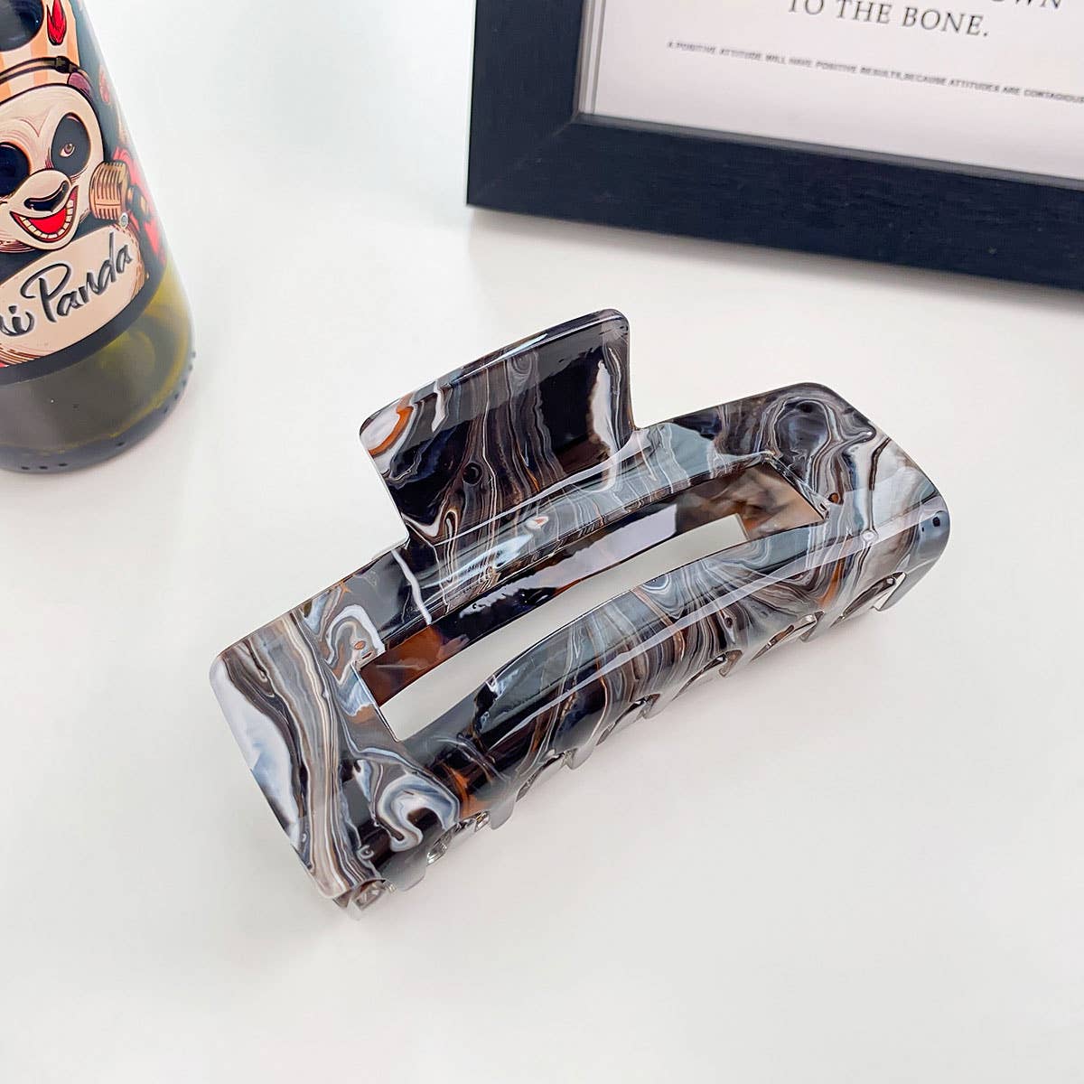 Acrylic Ink Hair Claw - Large Hollow Shark Clip_CWAHA0393