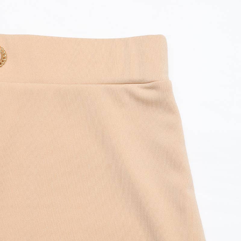 Leisure vacation button cascade long skirt