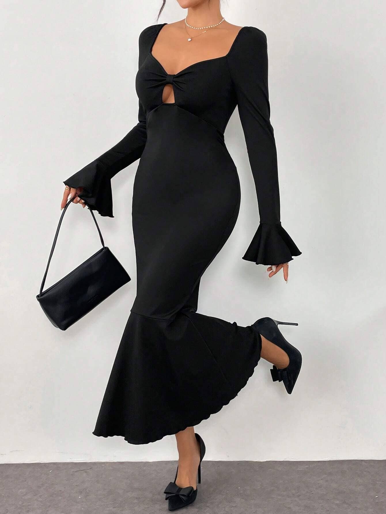 SLIM-FIT FISH TAIL WRAP HIP LONG SKIRT SEXY DRESS