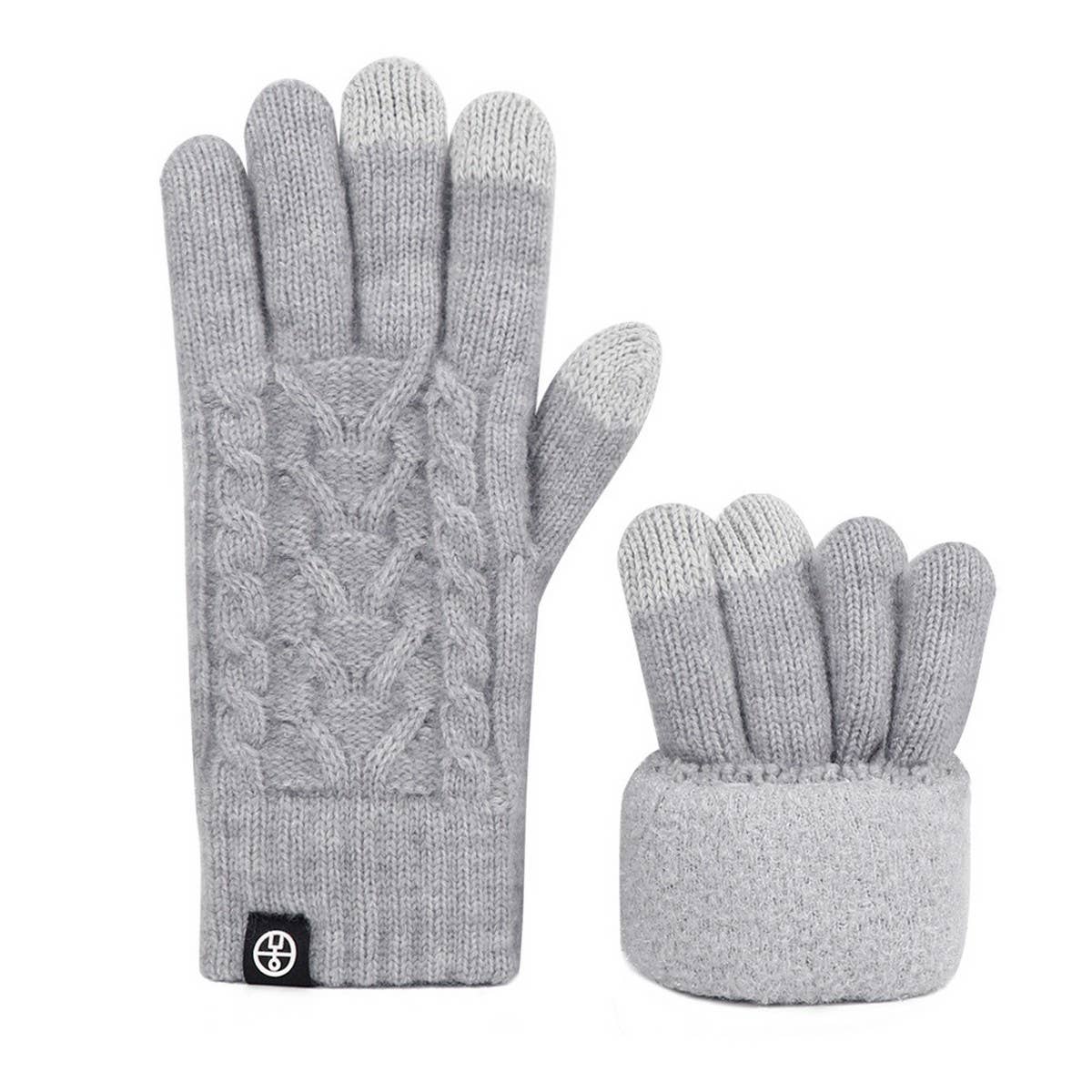 WINTER SOLID COLOR TOUCH SCREEN KNITTED GLOVES_CWAG0411