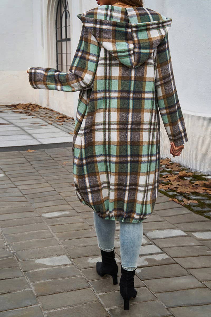 CWOCO0257_CASUAL LOOSE CONTRAST ZIP HOODED JACKET