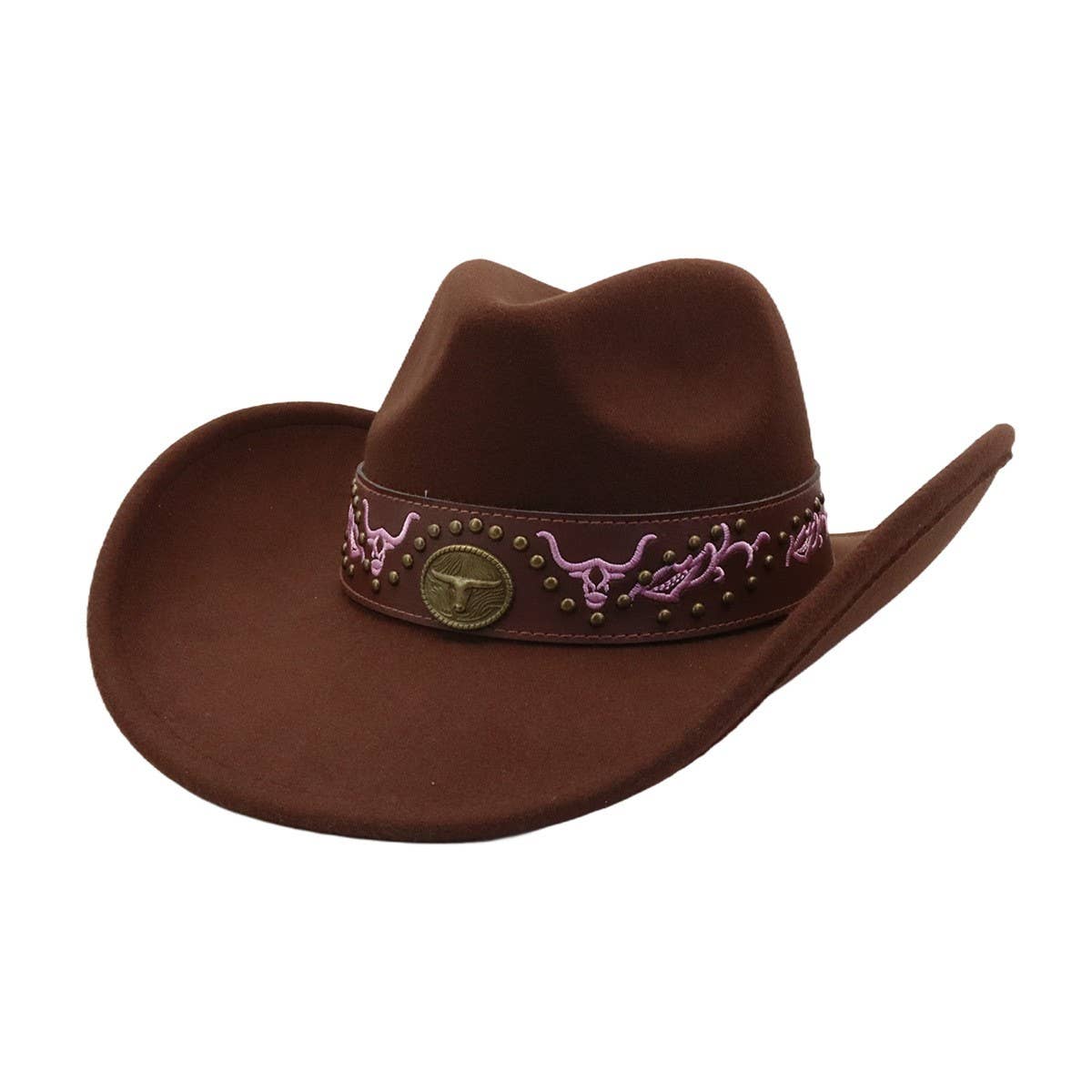 Men & Women Felt Fedora Hat Ethnic Cowboy_CWAH04451