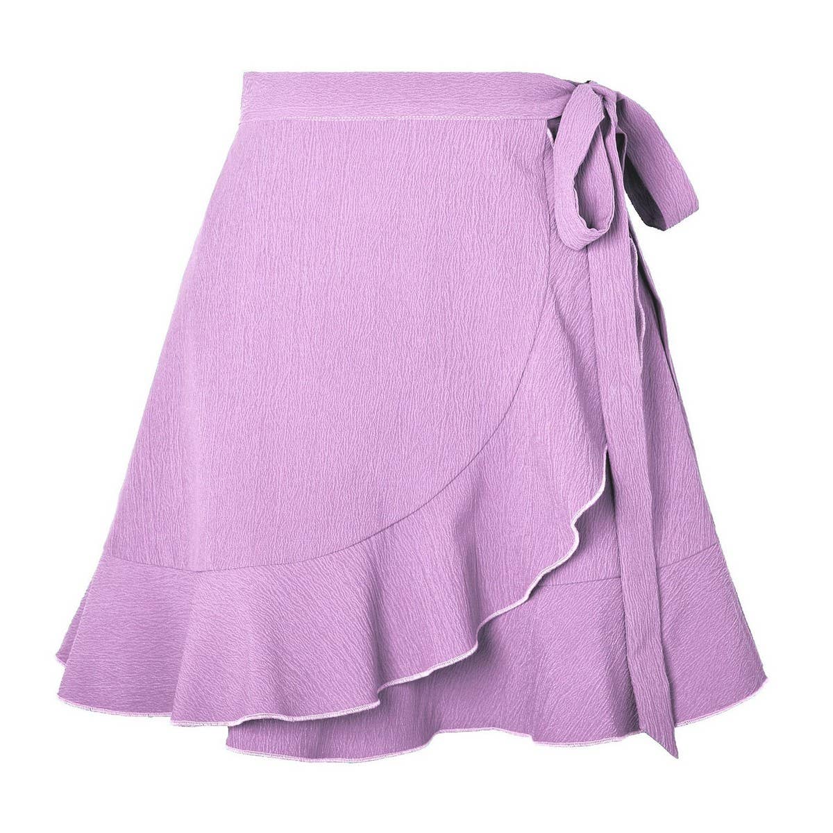 ONE-PIECE SKIRT SOLID COLOR RUFFLED SHORT SKIRT_CWAB4812