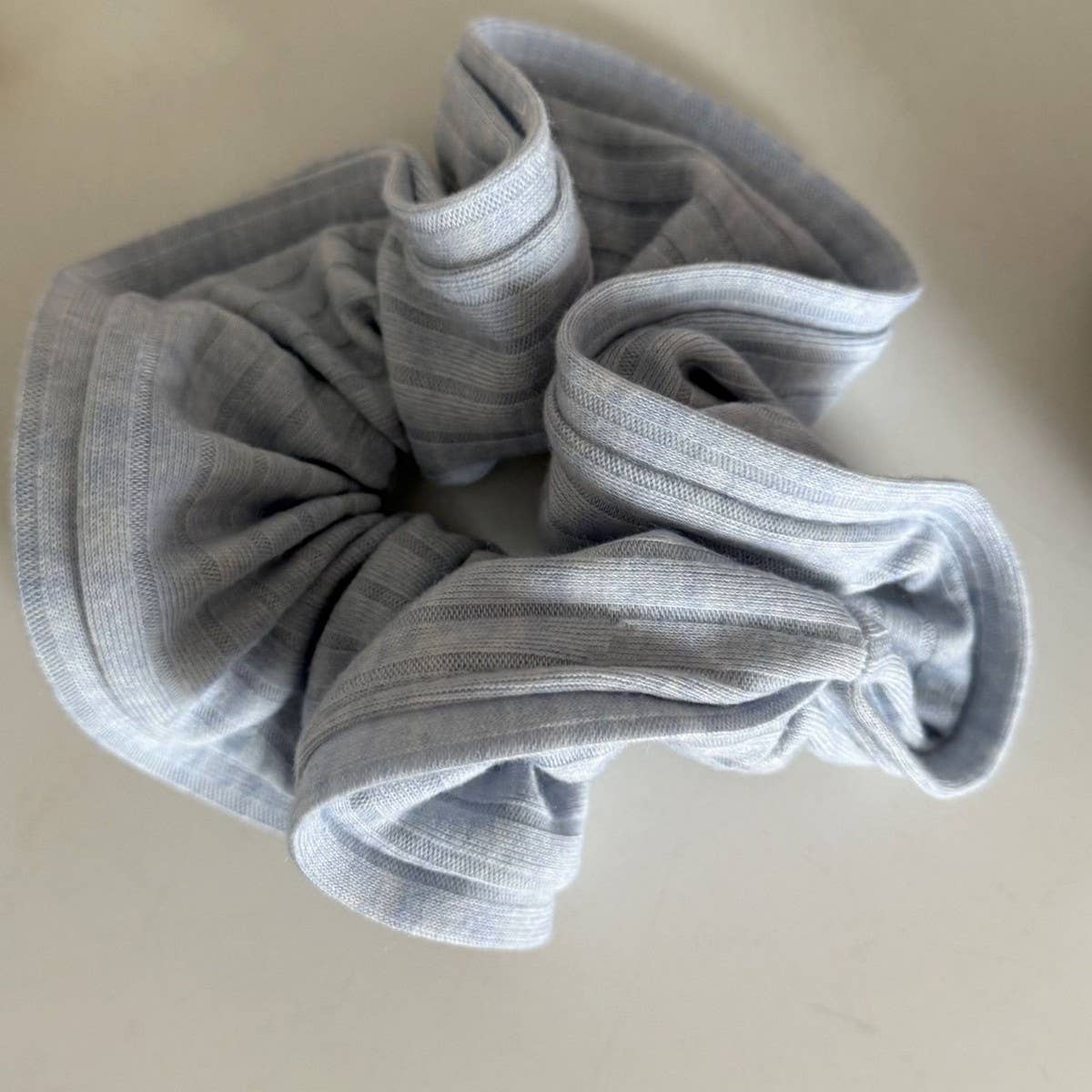 Creamy Sporty Stripe Scrunchie Hair Tie