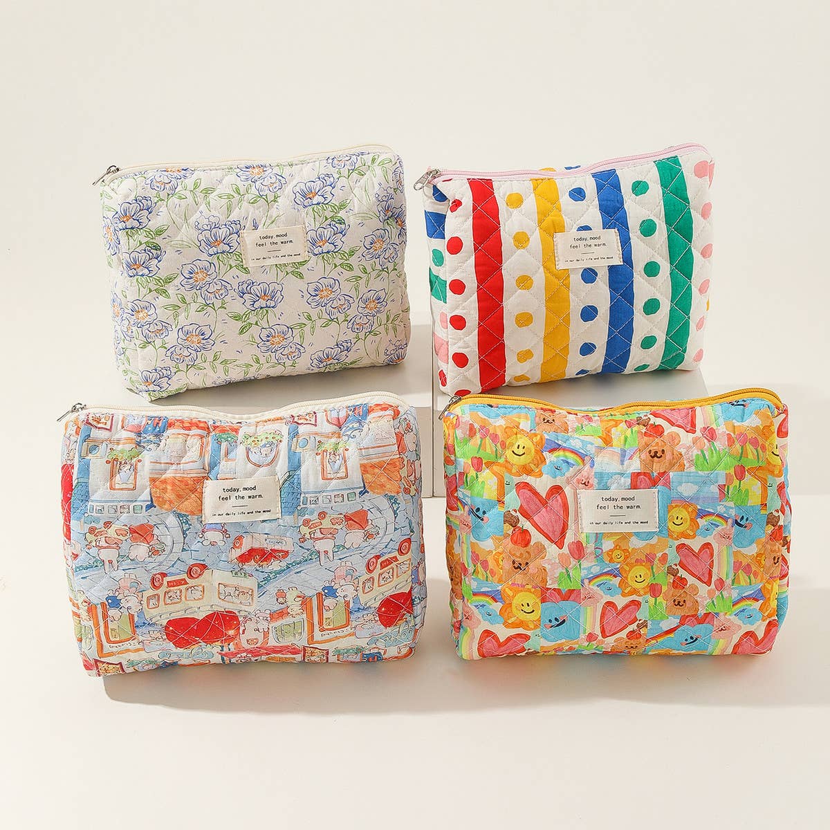 CASUAL STRIPED MEDIUM PORTABLE COSMETIC BAG_CWAB1037