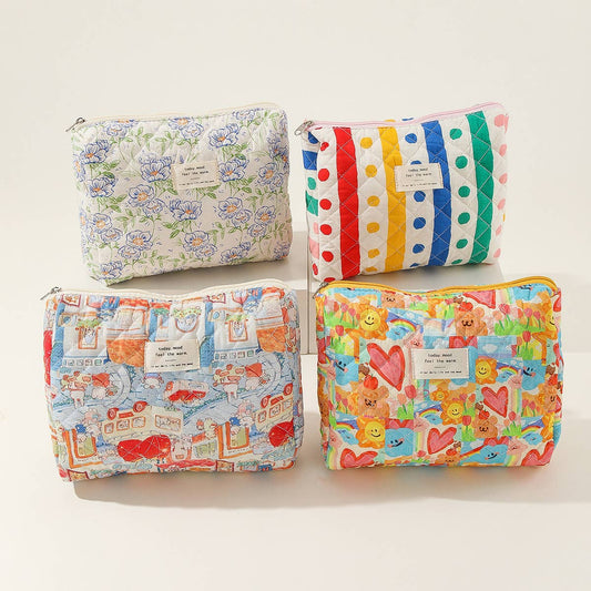 CASUAL STRIPED MEDIUM PORTABLE COSMETIC BAG_CWAB1037