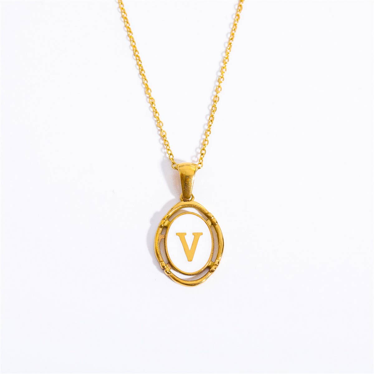NEW CREATIVE 26 LETTERS PENDANT OVAL NECKLACE