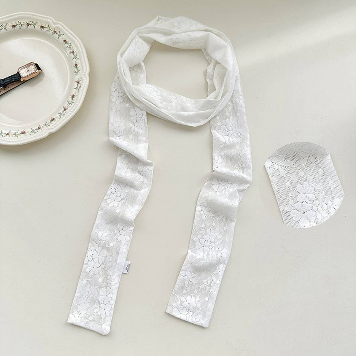 Lace Long Scarf-Elegant Neck & Hair Tie for Women