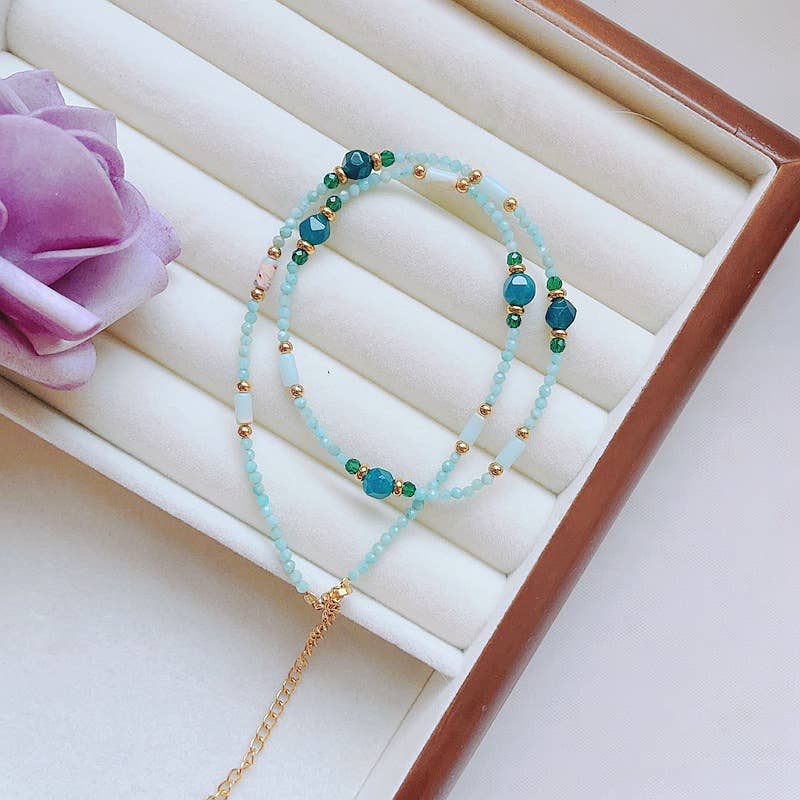 Baroque pearl natural stone necklace