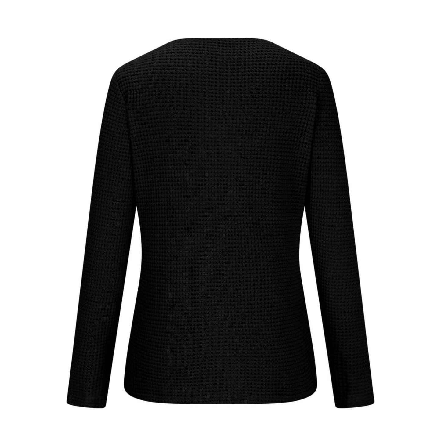 Solid-color teak lace patchwork top T-shirt