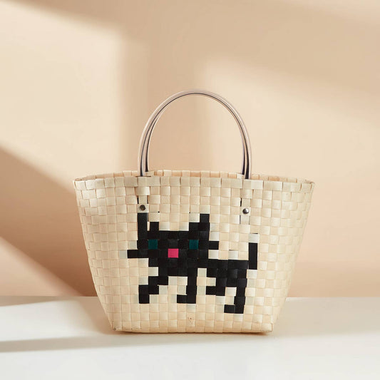 LARGE CAPACITY CAT HANDWOVEN BAG_CWAB1979